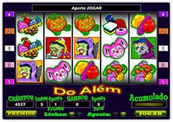 Jogo Slot: Do Além - Maquina com design realmente Do Além, possui ícones que tem um toque forte de Hallowen. E permite apostas de até 50 créditos que se dividem em cinco linhas, totalizando apostas 10 para cada jogada.