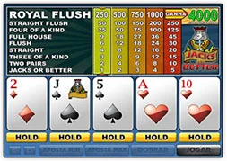Jogo de Casino: Jacks Or Better - É neste jogo que você vai mostrar o quão habilidoso e sortudo é, faça sua melhores jogadas  e ganhe prêmios!