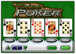 Jogo de Casino: Video Poker - Mostre agora mesmo que você é o mestre do poker ganhando vários prêmios, não perca tempo e faça logo suas apostas de até 5 créditos!